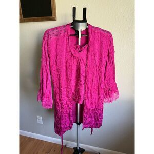 Victoria’s Secret Pink Lace Robe & Pajama Set | 3 Piece Cami Shorts XS/M